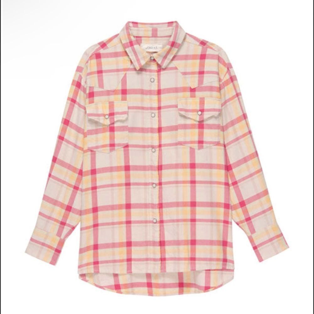 NEW The Great The Heritage Shirt Cherry Blossom Plaid Medium